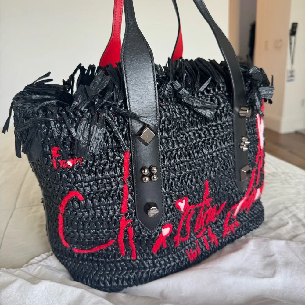 Christian Louboutin Black and Red Tote Bag